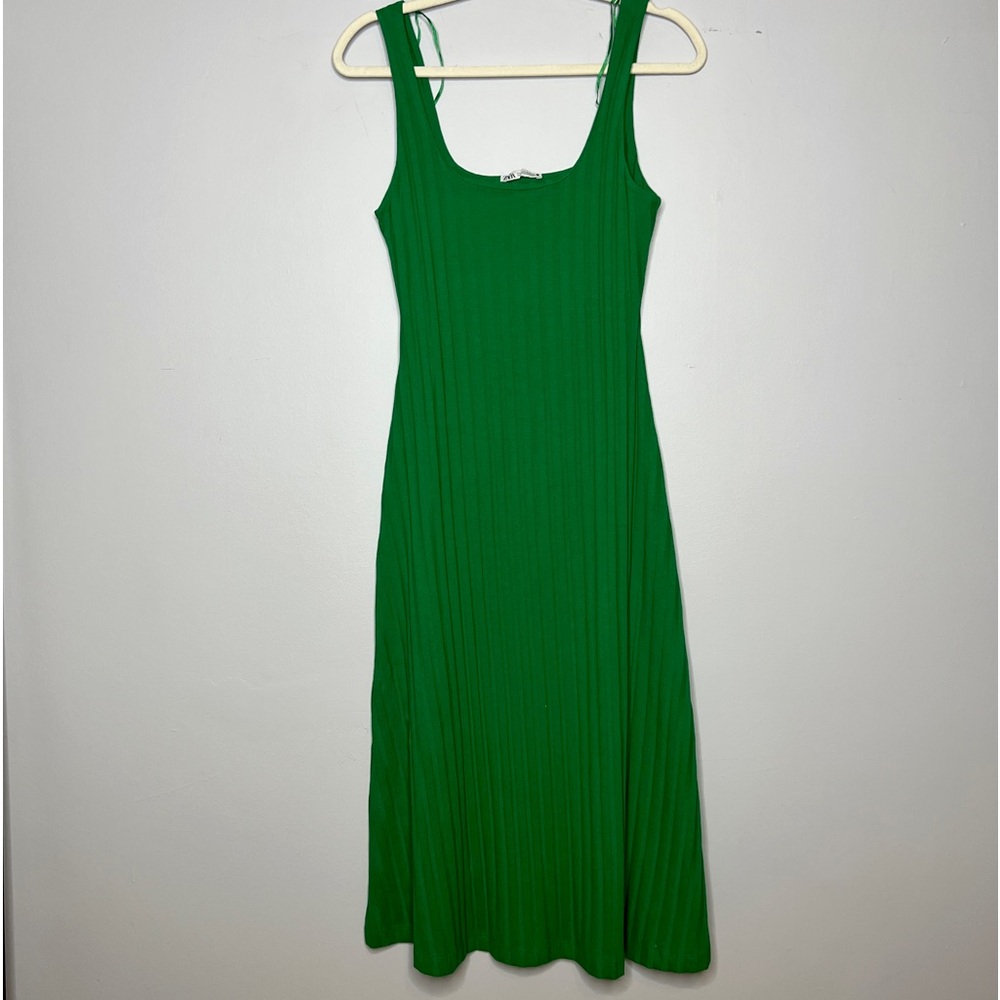 ZARA Green Midi Tank Dress - Size Small